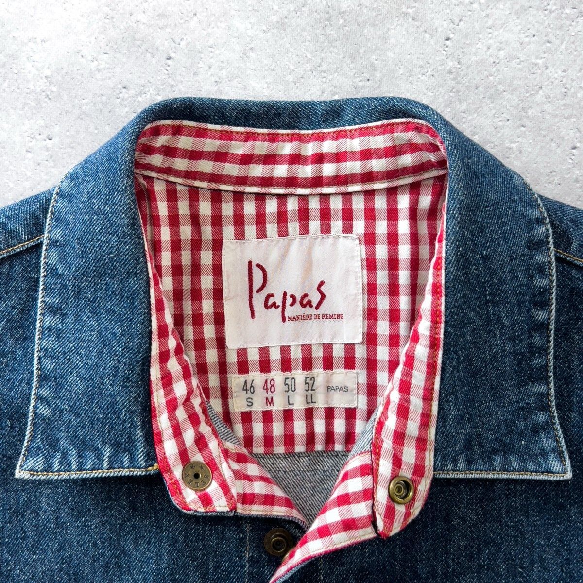 美品 PAPAS パパス デニム カバーオール ジャケット ワーク