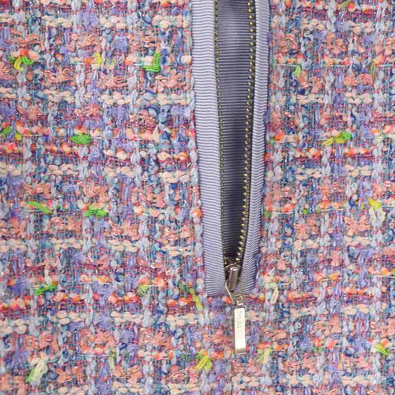 アナイ ANAYI 24SS フィルムラメツイード セミタイトスカート 34  