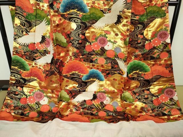 飛鶴松文 本金箔