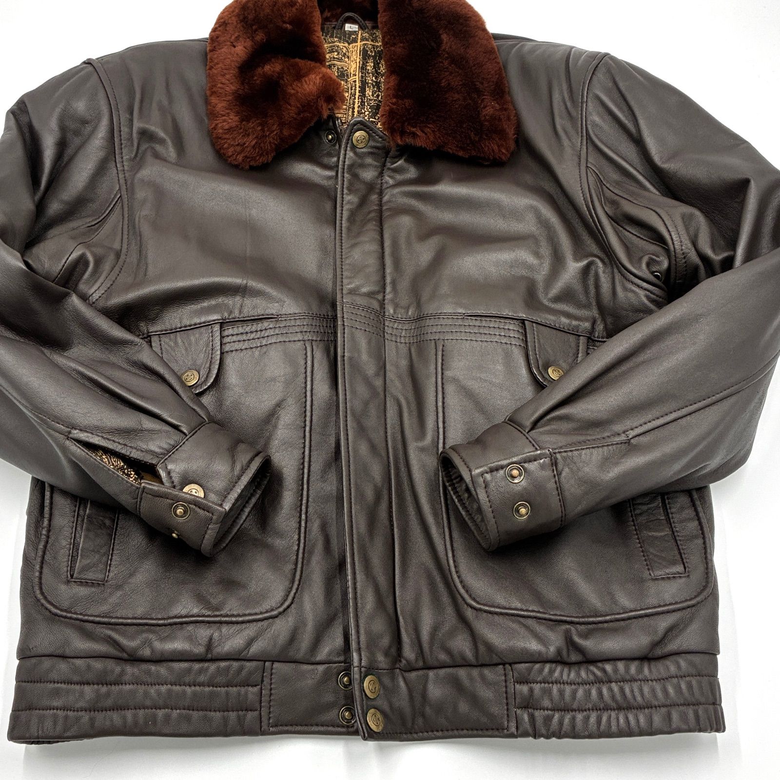 ビンテージ 総裏 ラムレザー ジャケット レザー レザージャケット 本革 ラムレザー ムートン ボア G-1 フライト