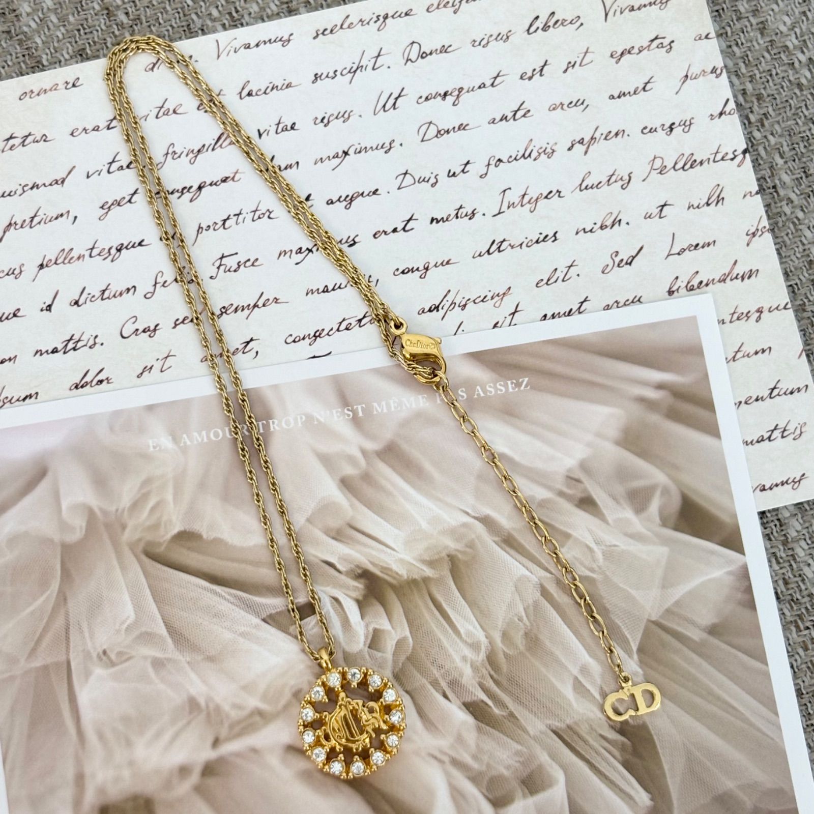 極美品】クリスチャンディオール ネックレス エンブレム 丸型サークル