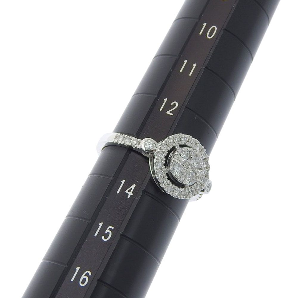 本物保証】 新品同様 円形 リング 指輪 2.4g K18WG ホワイトゴールド  