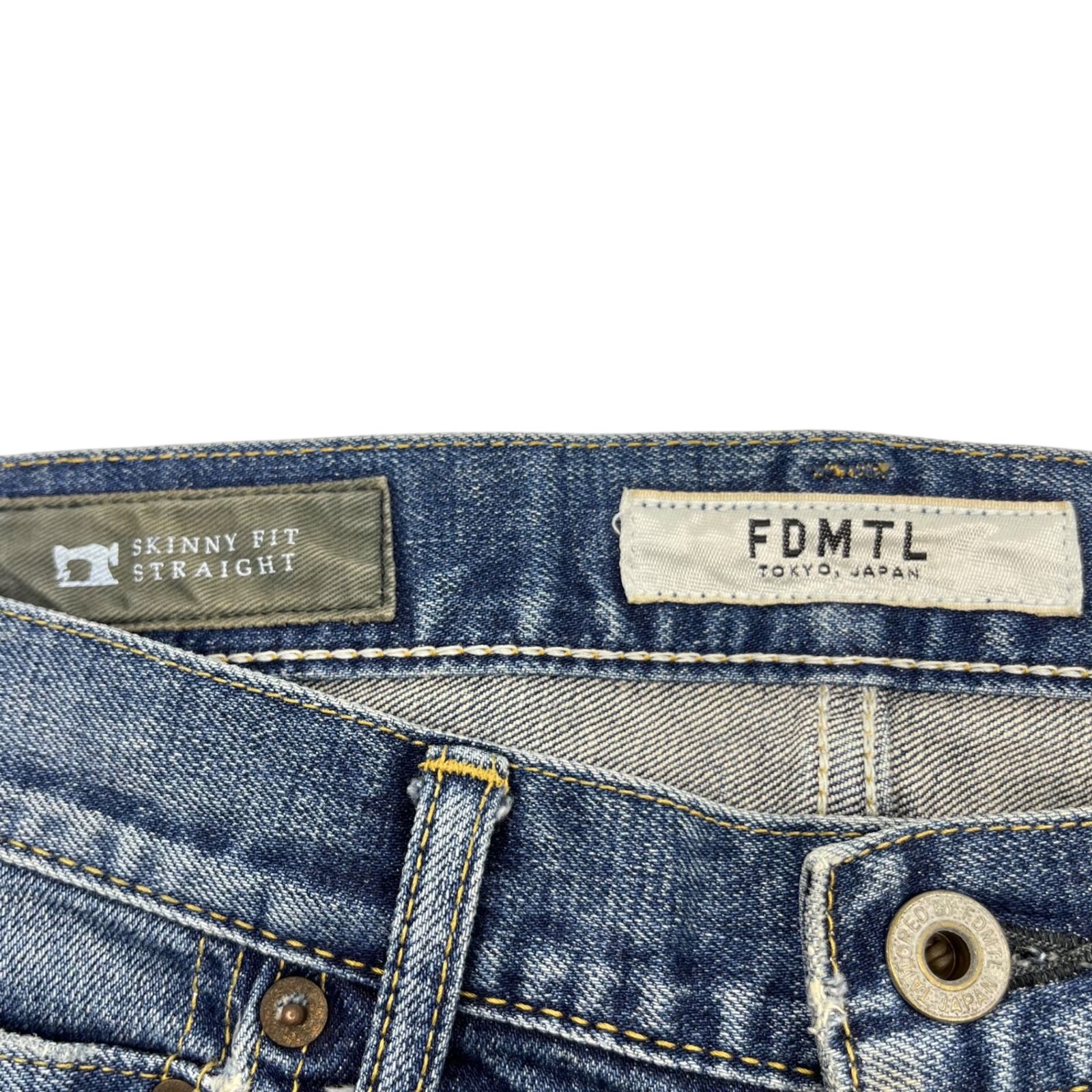 FDMTL(ファンダメンタル) Damage repaired skinny denim pants ダメージ リペア加工 スキニー デニム パンツ  W28 L30 インディゴ - メルカリ