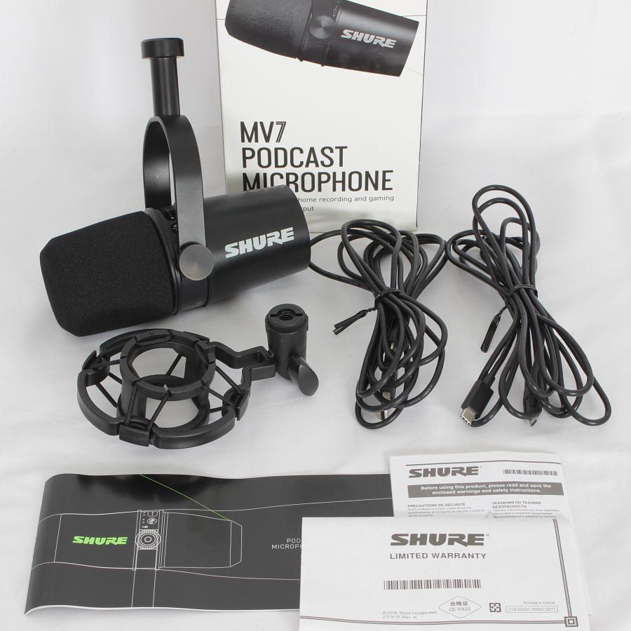 美品】SHURE MOTIV MV7-K-J ブラック ポッドキャスト マイクロホン 