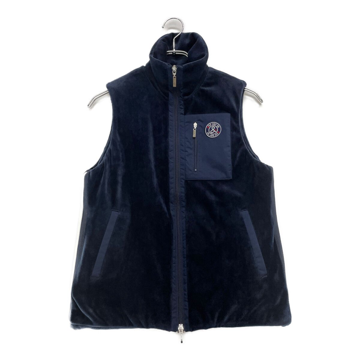 レディース アンパスィ and per se ベスト M 紺 ネイビー ダブルジップ