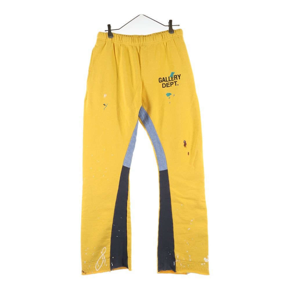 GALLERY DEPT. ギャラリーデプト GD LOGO PAINTED FLARE SWEAT PANTS ロゴプリント ペイント加工 フ スウェットパンツ イエロー