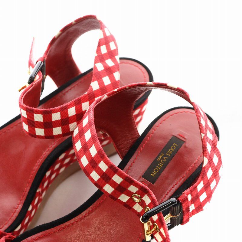 LOUIS VUITTON チェック柄 ハイヒールサンダル 楽天市場】チェック柄 ヒールサンダル サンダル 厚底 通勤 春 夏