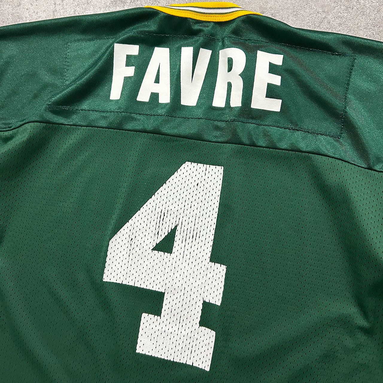 グリーンベイ・パッガーズ　アメフトシャツ　ゲームシャツ　ブレット・ファーヴ 90s NFL チャンピオン グリーン ベイ パッカーズ ブレット