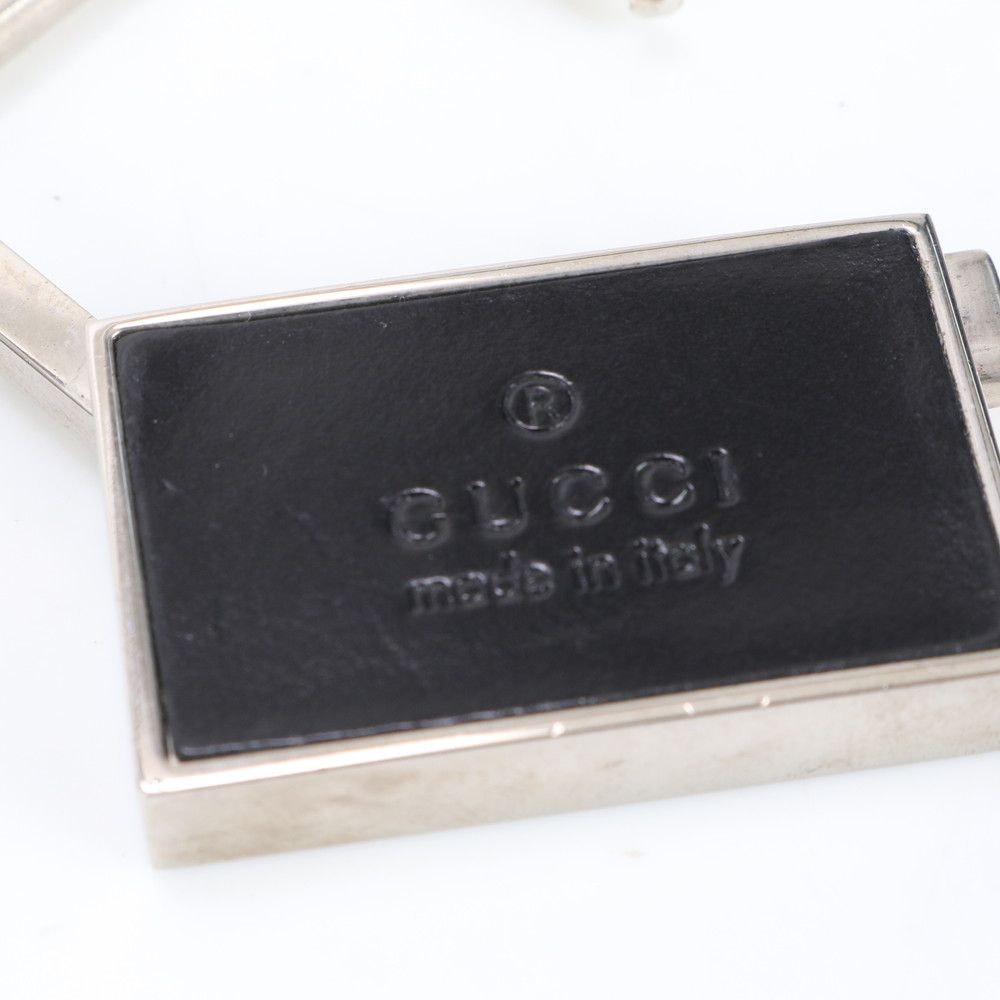 グッチ GUCCI シマ GG キーホルダー キーリング ブラック 黒 GUCCI グッチ シグネチャー レザー エンボス キーリング