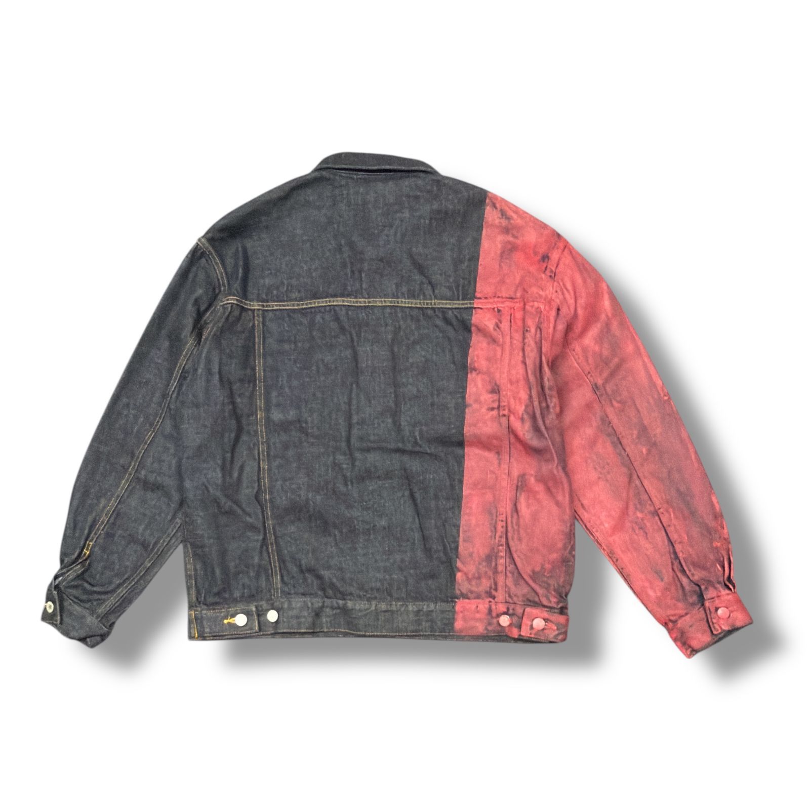 参考上代85800円 YOKE 24AW PAINTED DENIM TRUCKER JACKET ペイントデニムトラッカージャケット Gジャン ヨーク YK24FW0785B インディゴ