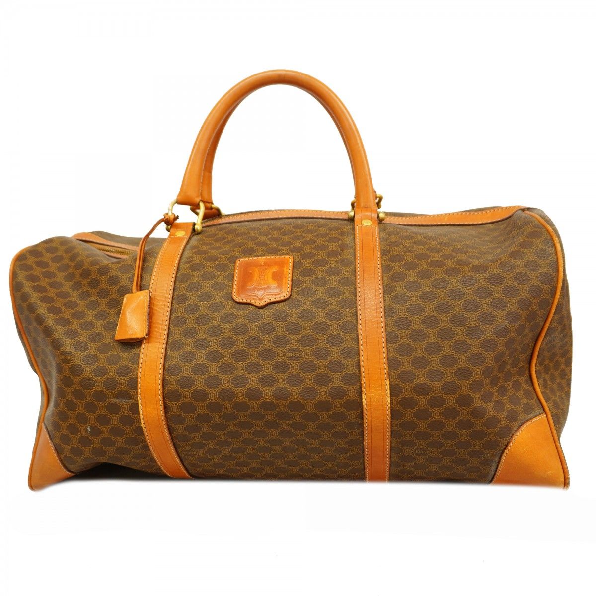 5gd4159-h】セリーヌ ハンドバッグ マカダム PVC ブラウン ゴールド  