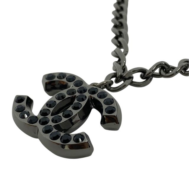 シャネル ネックレス 04A ココマーク ブラックストーン ラインストーン