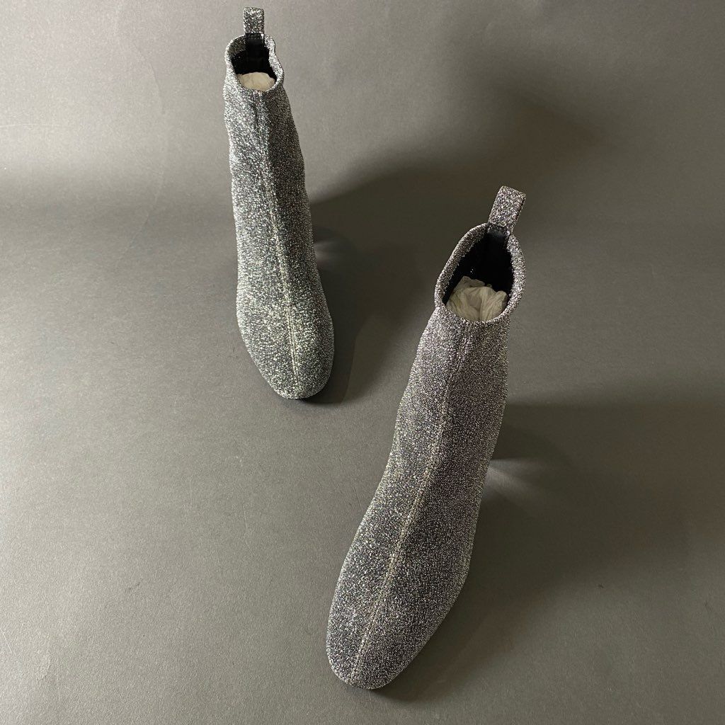 1g17 MICHAEL KORS マイケルコース チャンキーヒール ソックスブーツ  