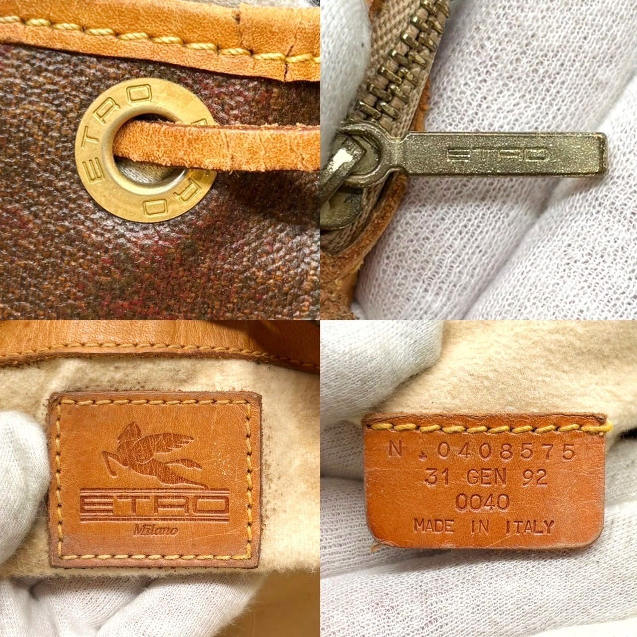 ETRO エトロ ショルダーバッグ ペイズリー 巾着 ヴィンテージ PVC 本革 ETRO エトロ ハンドバッグ 0I172 8010 PAISLEY レディース 巾着