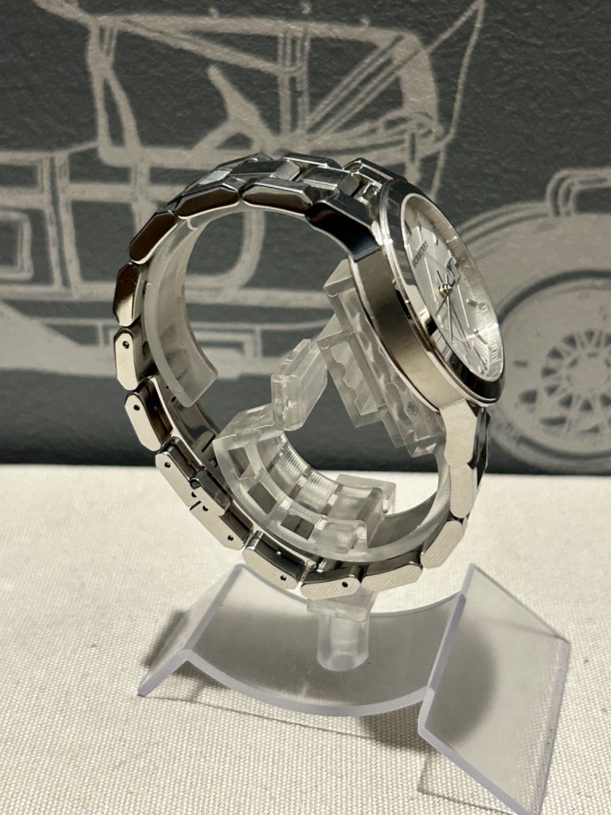 バーバリー　BU9100 シルバー　時計　クォーツ 正規品 BURBERRY バーバリー City シティ 時計 ペア BU9000