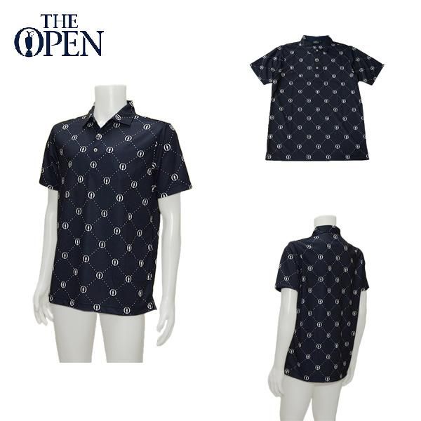 ジ・オープン THE OPEN メンズ 春夏 UVケア 吸水速乾 モノグラムプリント 半袖シャツ サイズ52(LL) 171-22342