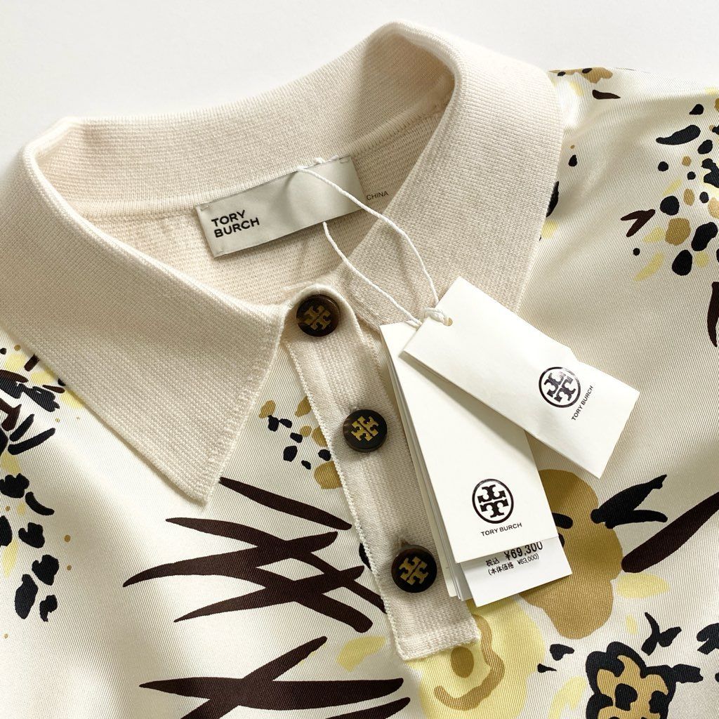 【新品】【タグ付き】定価69,300円 TORY BURCH 半袖ワンピース 7e3 【タグ付き】定価69,300円 TORY BURCH トリーバーチ シルク