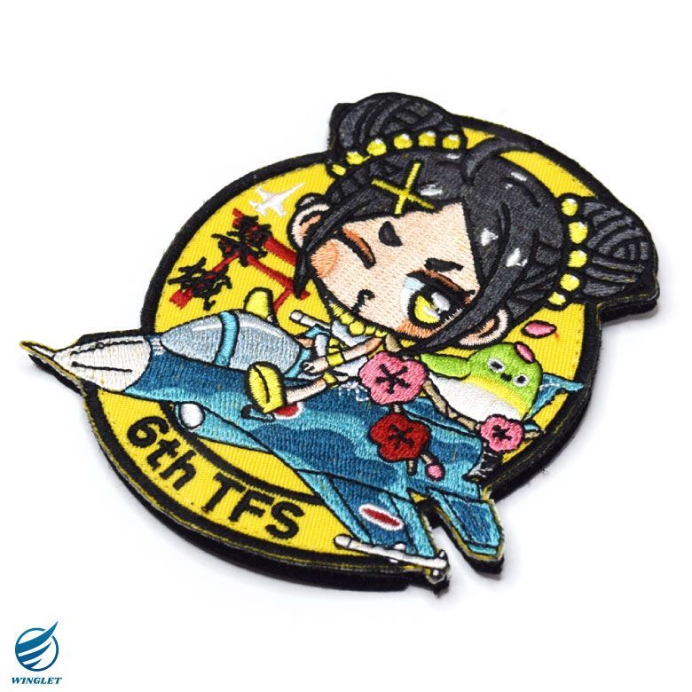 旧日本軍　朝鮮飛行六聯隊　☆紀念　戦闘機　風呂敷　刺繍　貴重　資料　① 航空自衛隊 美保基地 第403飛行隊 パッチ 刺繍 ワッペン