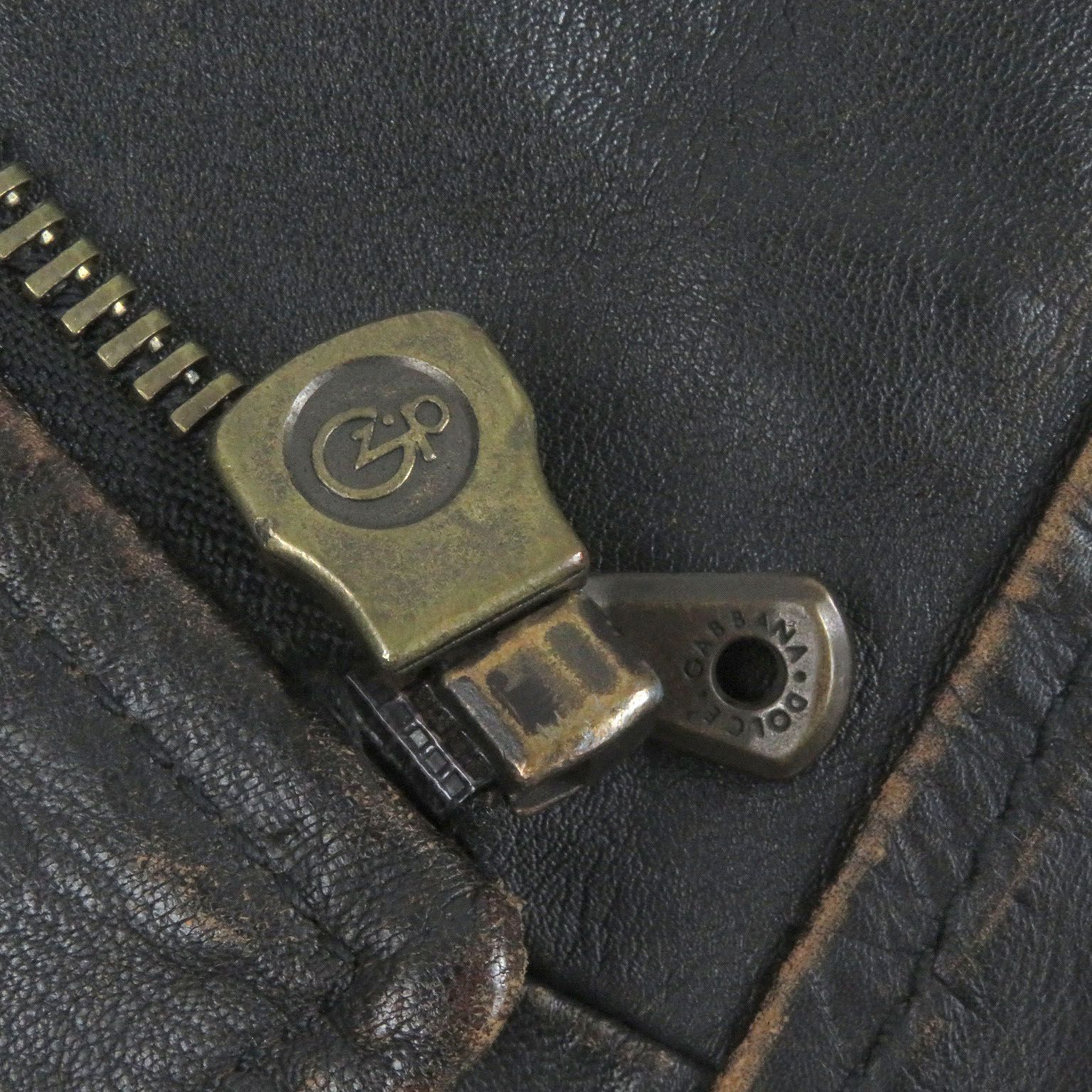 極美品□DOLCE&GABBANA ドルチェ＆ガッバーナ カンガルーレザー 黒タグ