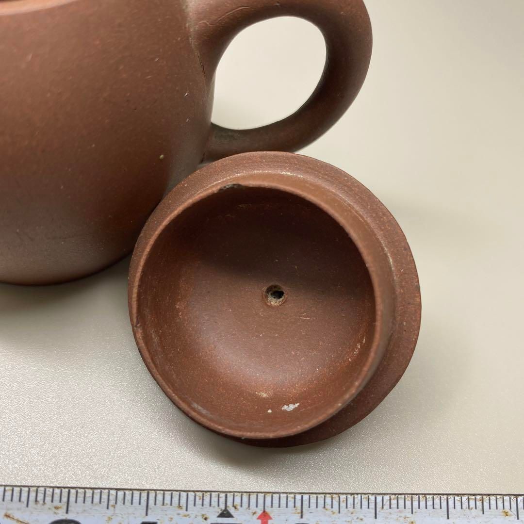 中国清時代 萬豊順紀 朱泥急須 横幅約9.5㎝ 東Y6-