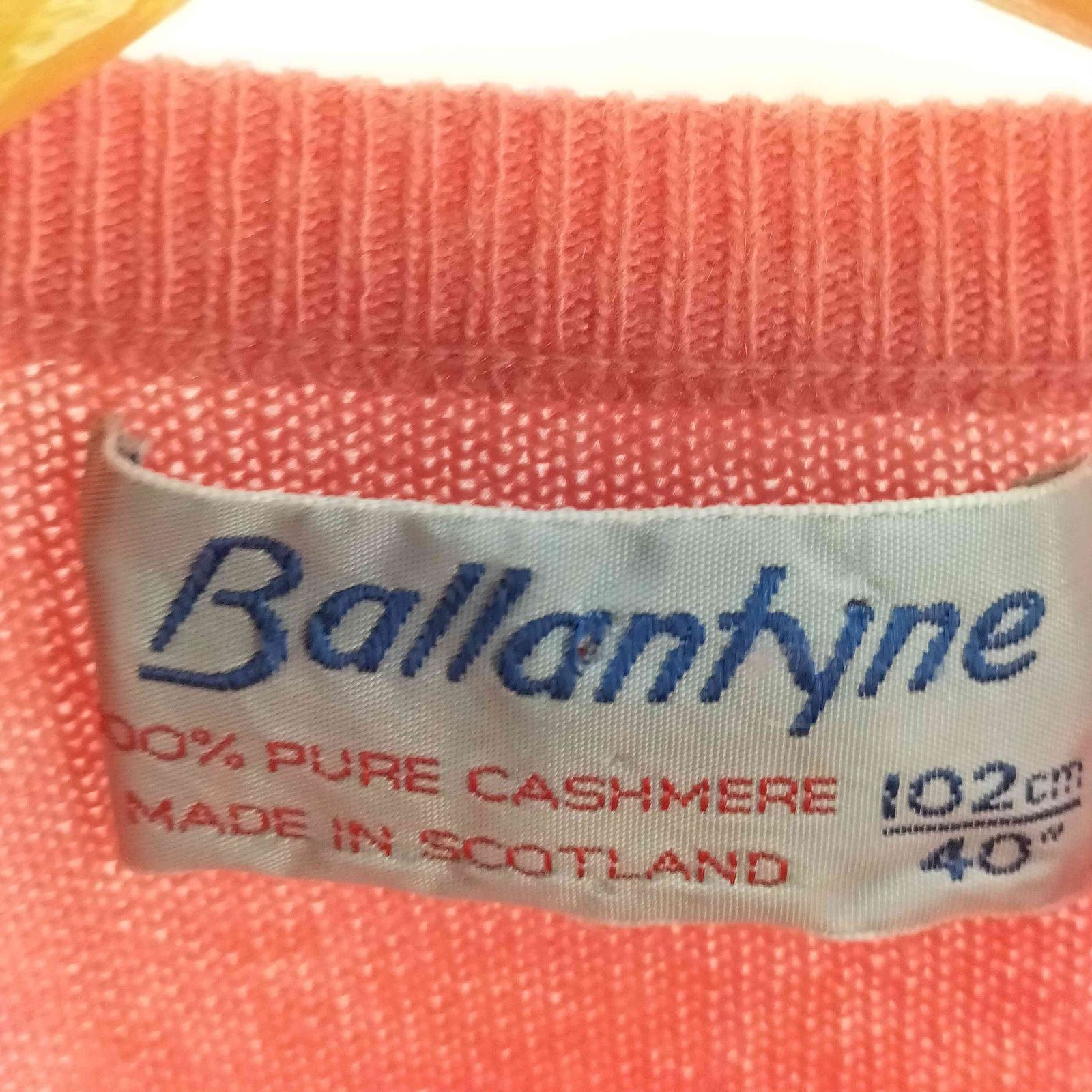 バランタイン BALLANTYNE 70-80S 旧タグ カシミヤ 花 刺繍