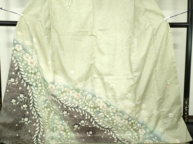 平和屋着物●本場染大島紬　訪問着　作家物　絞り　辻が花　暈し染め　ロング丈　正絹　逸品　未使用　DAAX4685ps 平和屋着物○本場染大島紬 訪問着 作家物 絞り 辻が花 暈し染め ロング