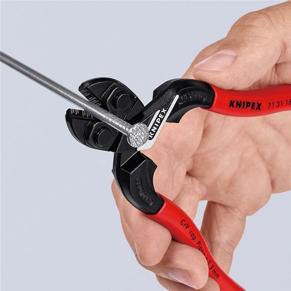 KNIPEX クニペックス 小型クリッパー プラスチックコーティング リセス付 全長160mm 7131-160