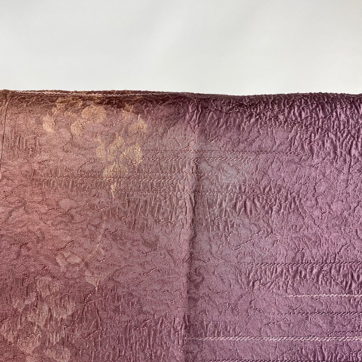 道行 身丈98.5cm 裄丈62cm S 和装コート 被布衿 やまと 草花 地紋 箔  