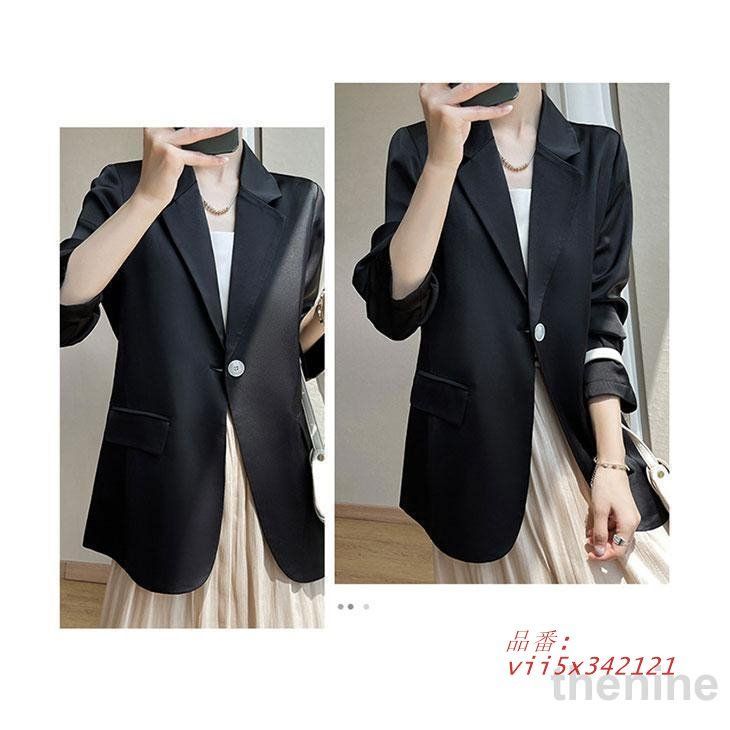 テーラードジャケット サテン レディース サマースーツ 薄手 スーツジャケット 滑らか 春アウター 光沢 ワンボタン ブレザー カジュアルスーツ 夏 vii5x342121 STEELWINDOWSANDDOORS_COM