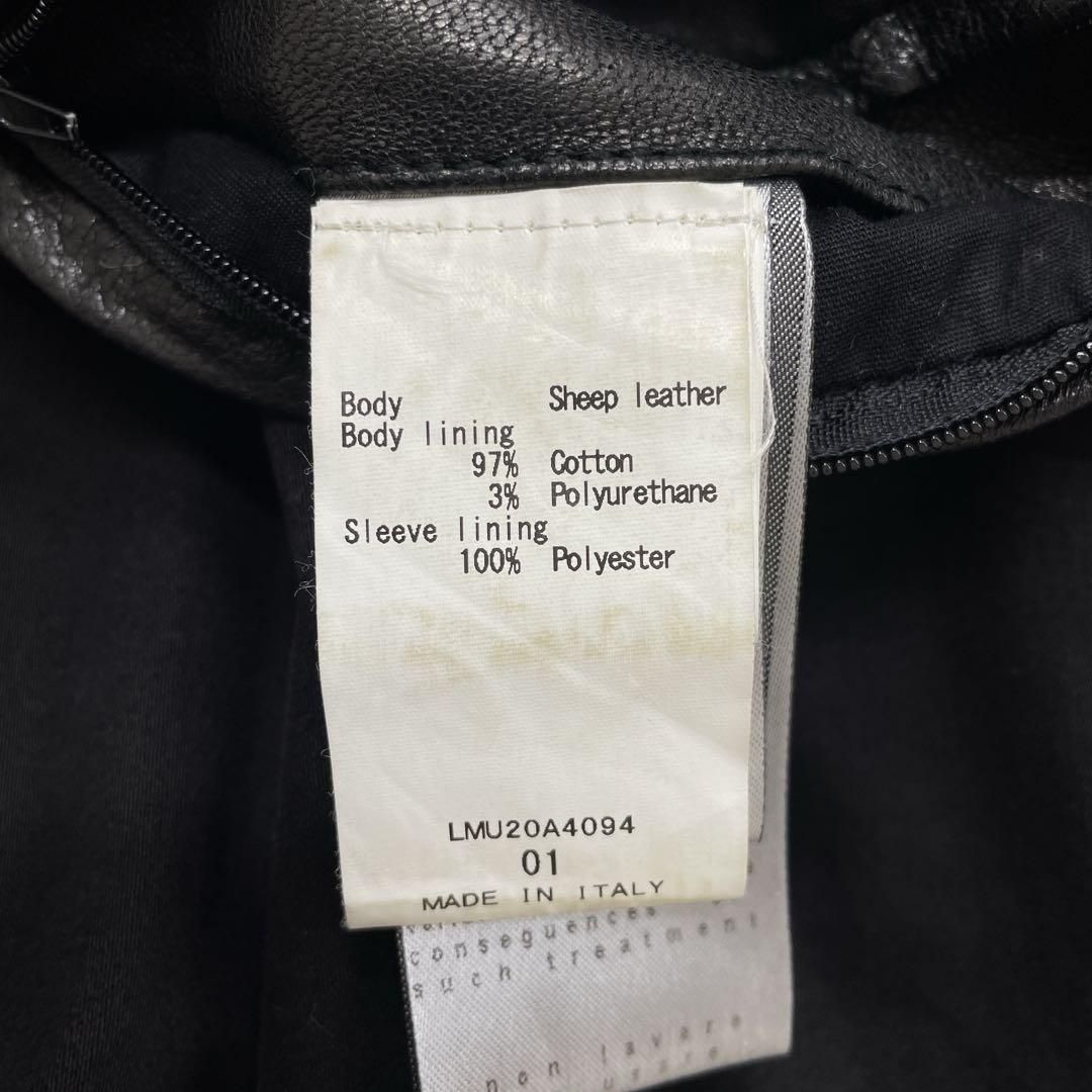 MUSHER マーシャー ノー ダブルライダースジャケット ラムレザー 羊革 イタリア製 黒 SIROKUMA-CORPORATION_COM