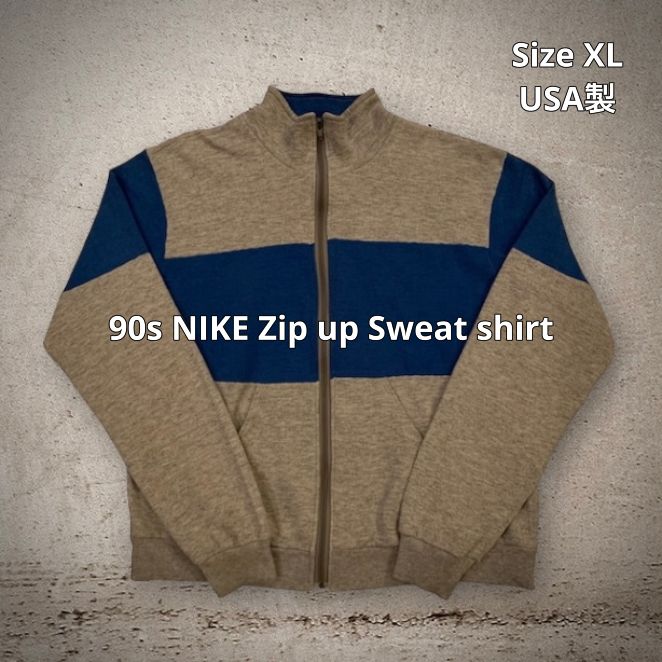 90s NIKE Zip up Sweat shirt ナイキ ジップアップスウェット グレー  
