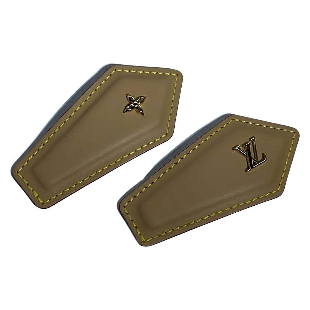 LOUIS VUITTON ルイヴィトン バレッタ ヌメ革 バレッタ LV バックステージ ベージュ バレッタ ×2