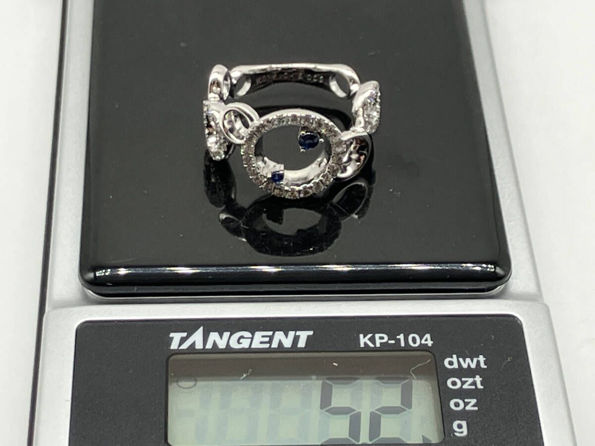 ダイヤモンド0.45ct ブルーサファイア0.08ct