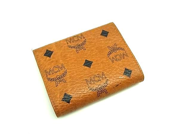 【美品】MCM 二つ折り財布　札入れ　小銭入れ　ヴィセトス柄　レザー　茶 Brandol / MCM エムシーエム 小銭入れ ヴィセトス柄 モノグラム