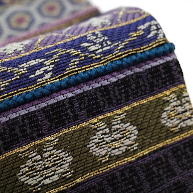 新古品】 袋帯 未使用 京都 西陣 フォーマル 正絹 螺鈿箔 組紐 金糸 黒