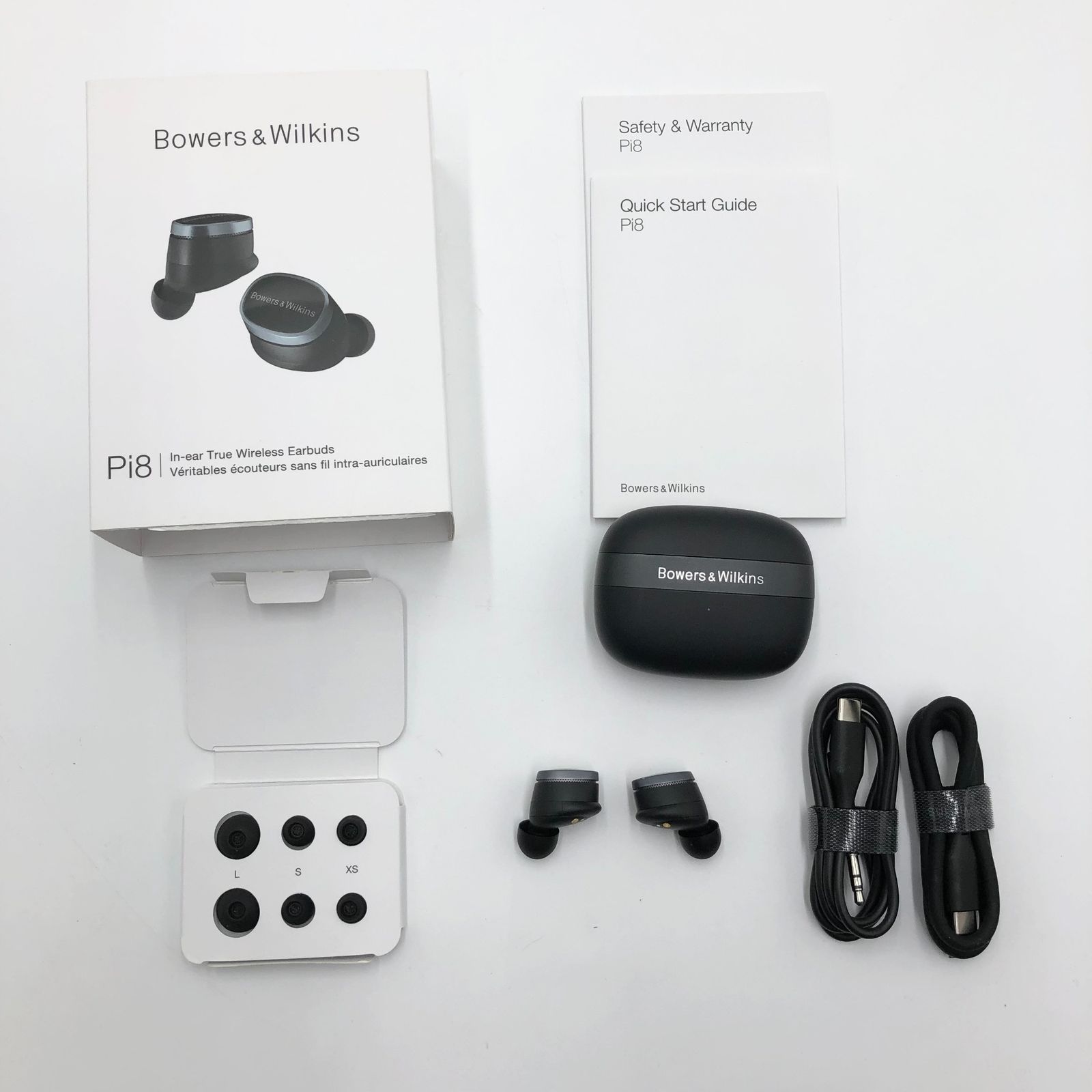 Bowers - Wilkins Pi8 アンスラサイト ブラック 完全ワイヤレスイヤフォン ノイズキャンセリング ロスレス再生 マルチポイント トランスミッター機能 PI8|AB