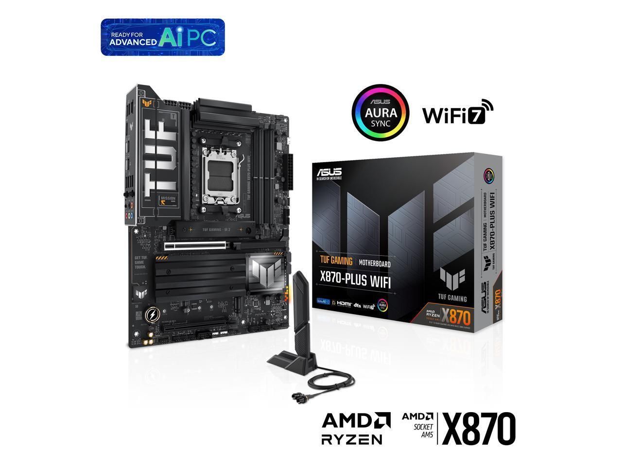 ASUS TUF GAMING X870-PL WIFI AMD AM5 X870 ATX マザーボード、16+2+1、