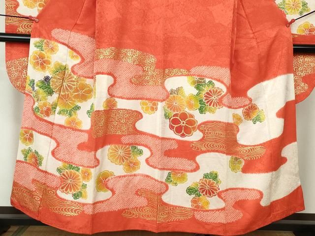 ラリル✺美品 正絹 金駒刺繡 唐花 トールサイズ 振袖 着物 A3712 美品 正絹 金駒刺繡 トールサイズ 振袖 着物 A1782