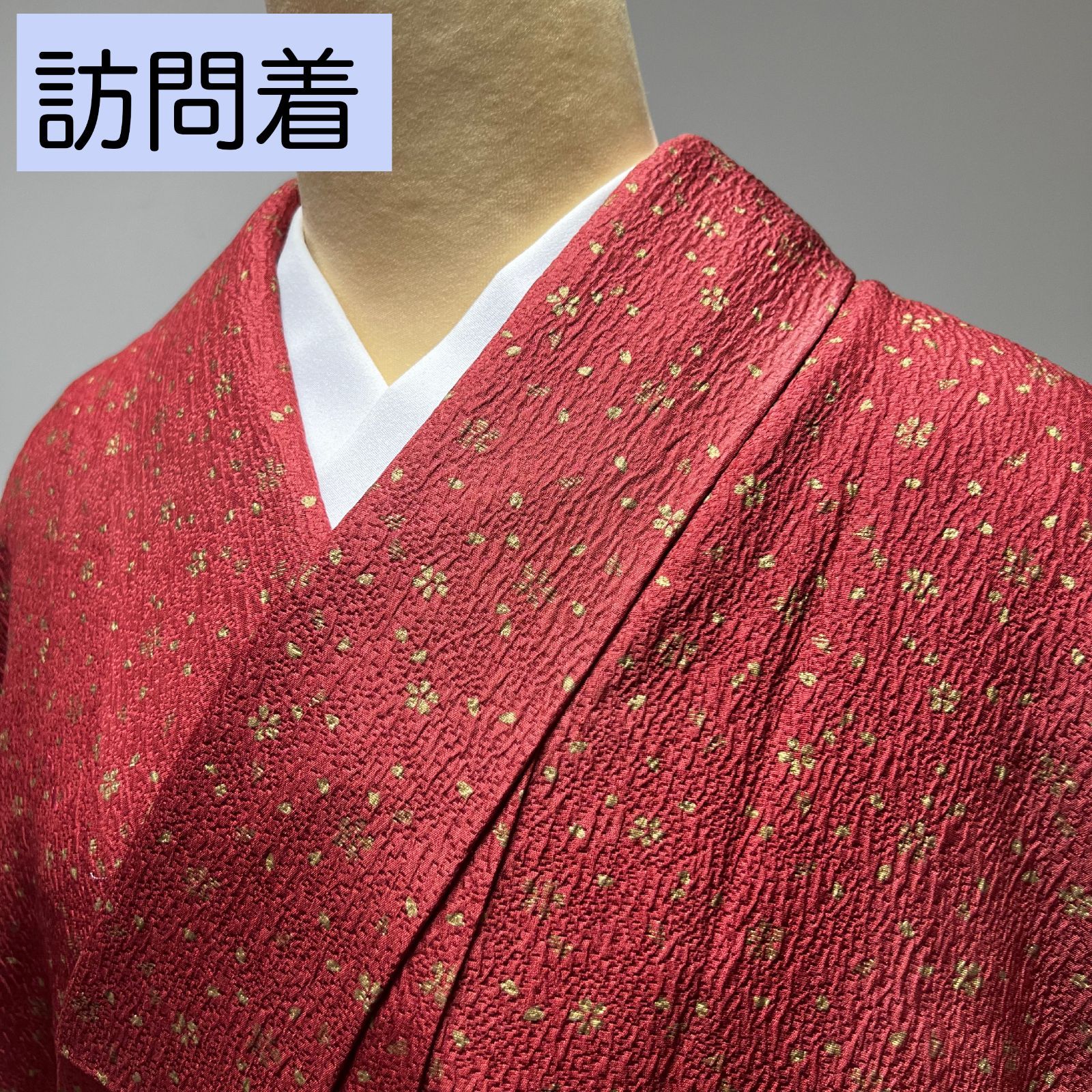 E018 訪問着 赤 辻ヶ花風 桜 藤 七五三 卒業式 卒園式 入学式 入園式