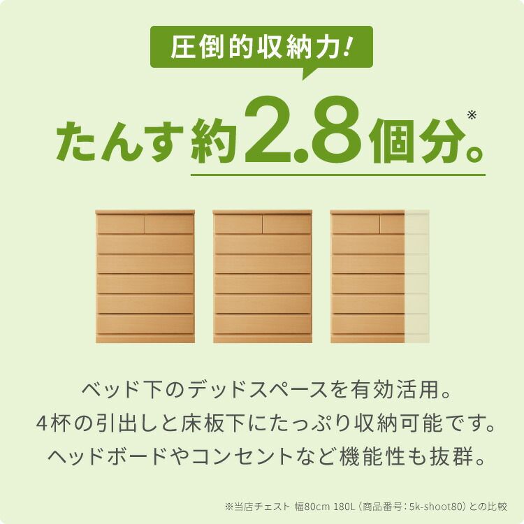 ナチュラル ベッドフレーム チェストベッド シングル LEDライト付き 1口コンセント付き フレーム単品 大容量 収納付きベッド 引き出し 宮棚 宮付き シェルフ 木製 木目 ホワイト 白 すのこベッド シングルベッド