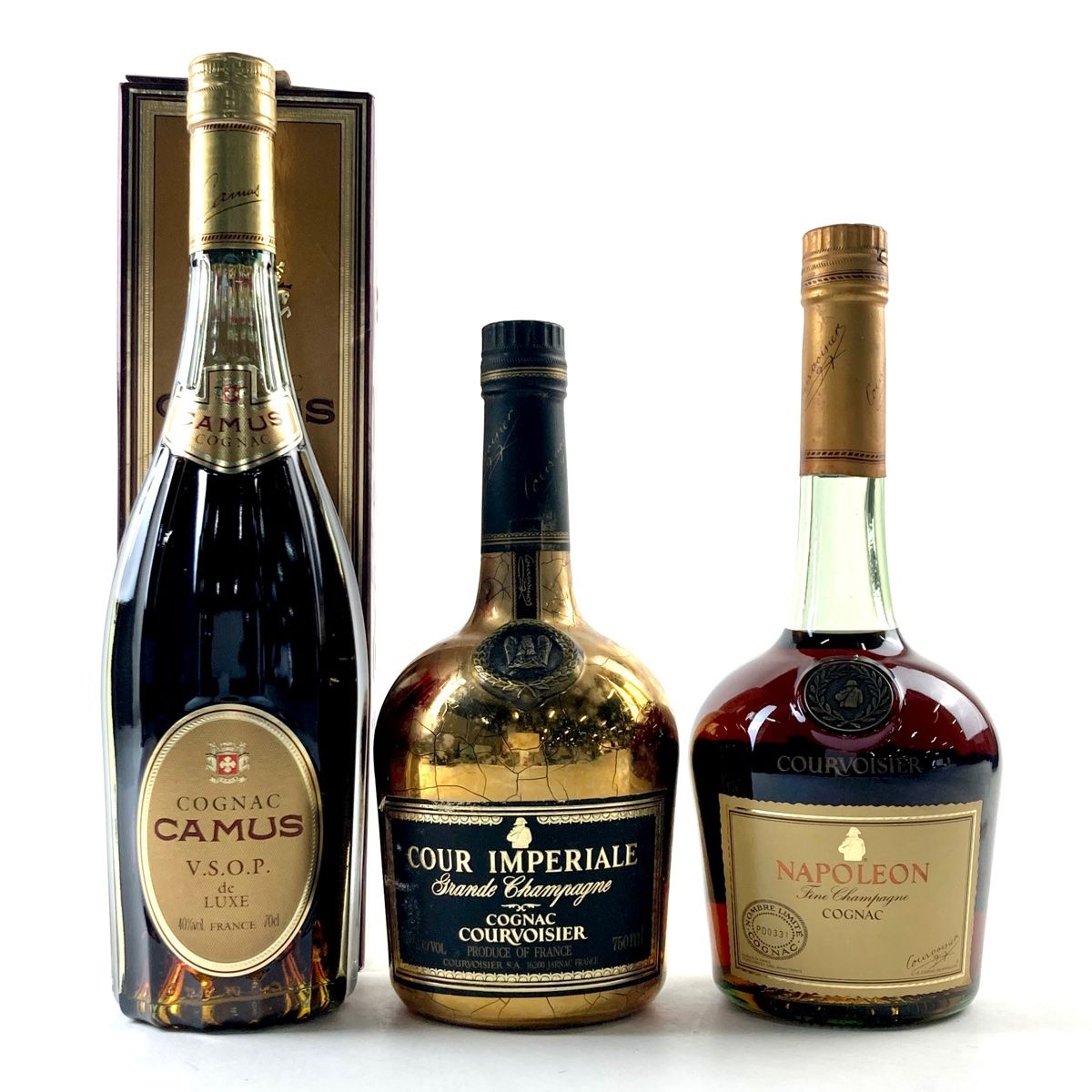 COURVOISIER NAPOLEON クルボアジェ ナポレオン ３本セット 飲料・酒 3本 クルボアジェ Courvoisier ナポレオン 旧 コニャック