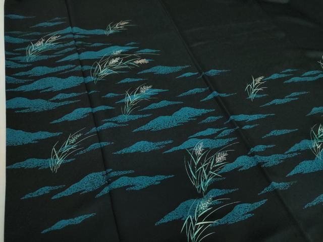 平和屋着物○訪問着 麦 黒地 金彩 正絹 逸品 DAAQ3120ps 平和屋着物○