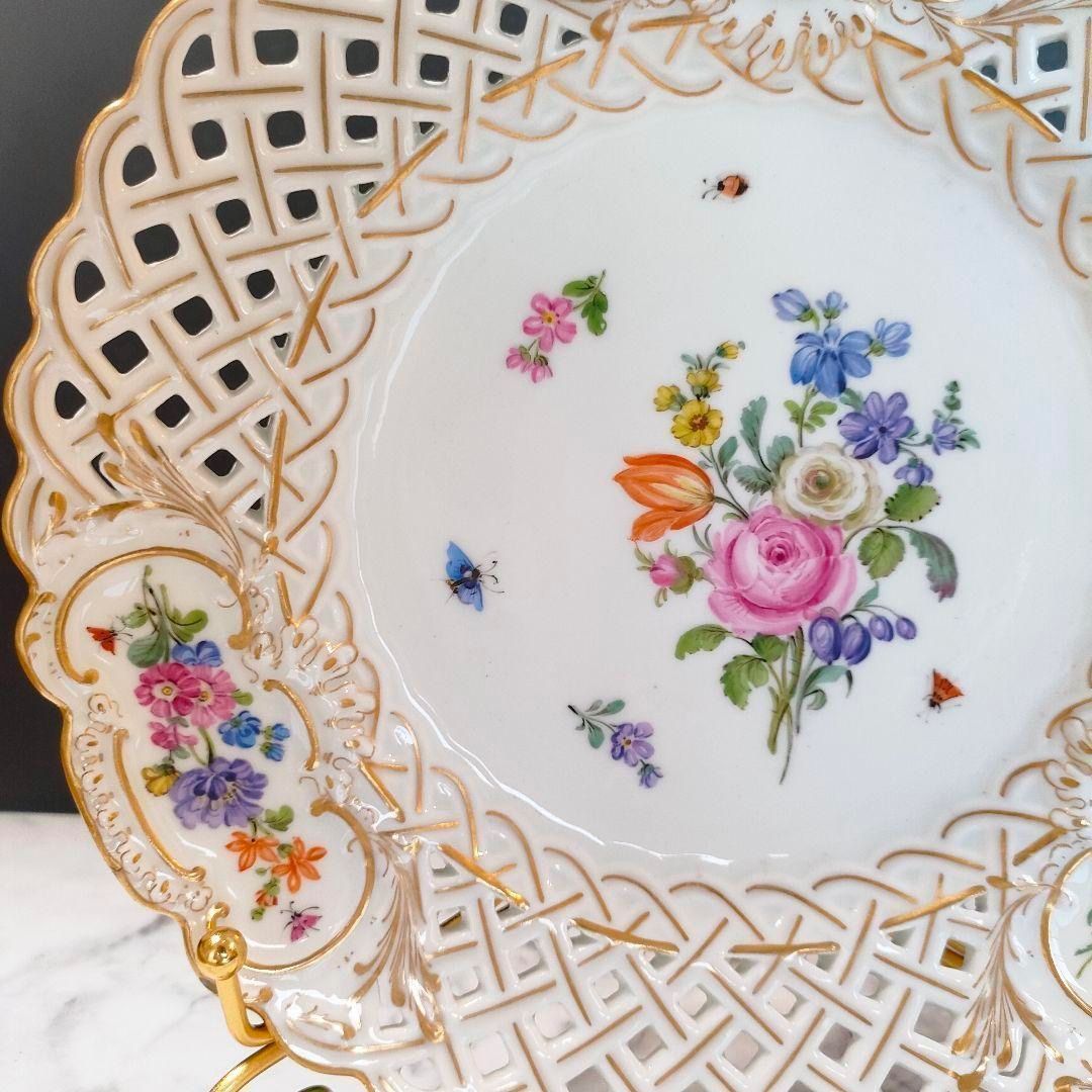 24㎝ マイセン ピンクローズ ピアスエッジ 昆虫 金彩 透かしプレート 品 WWW_SKLAD-KIRPICHA_RU