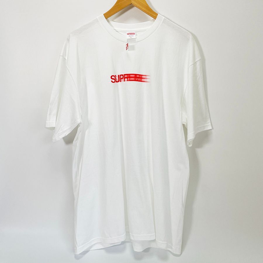 【Nランク】新品 タグ付き Supreme シュプリーム モーション Tシャツ ホワイト レッド Motion Logo Tee men's XL  White / Red