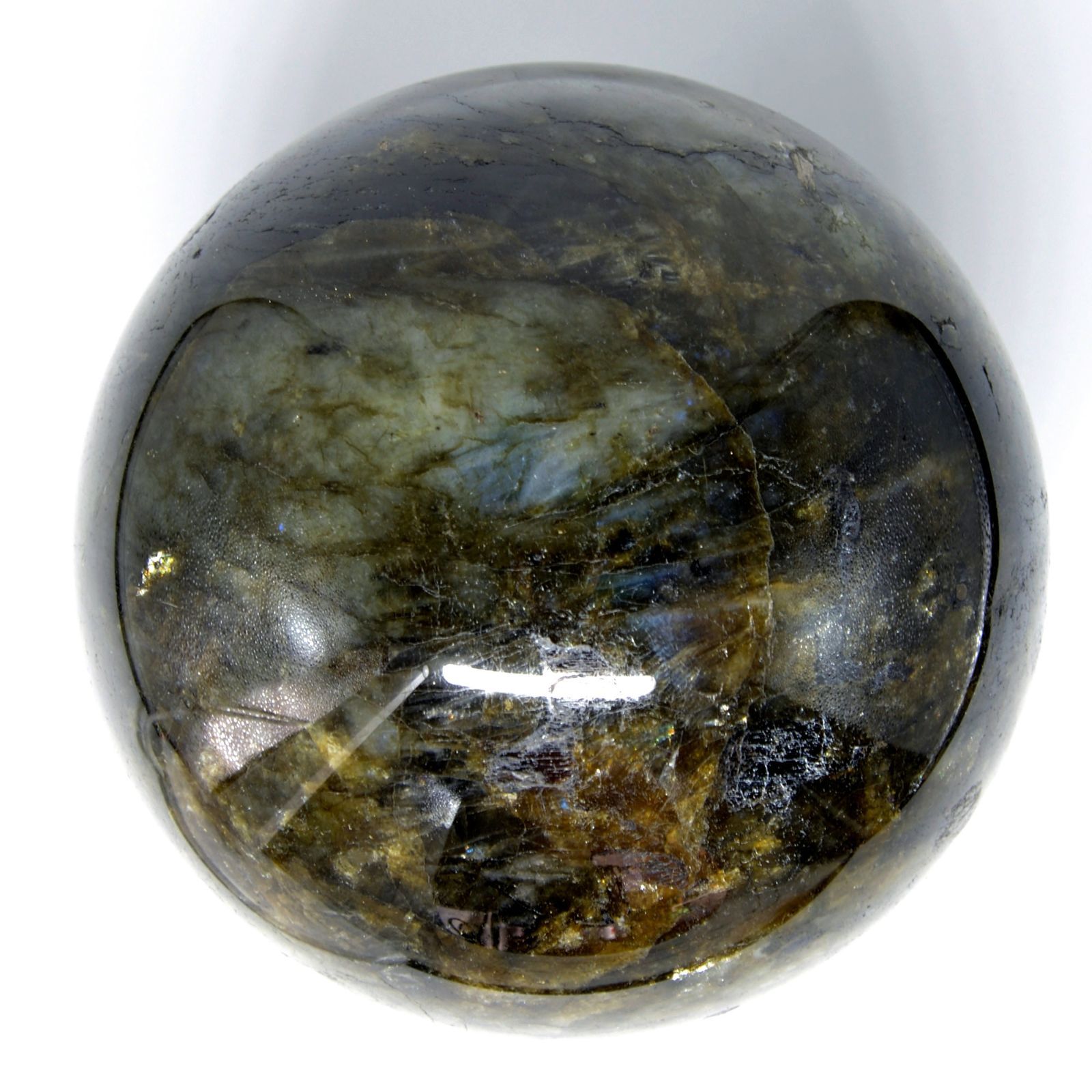 ラブラドライト 101mm丸玉 台座付き[NO.1] ☆パワーストーン