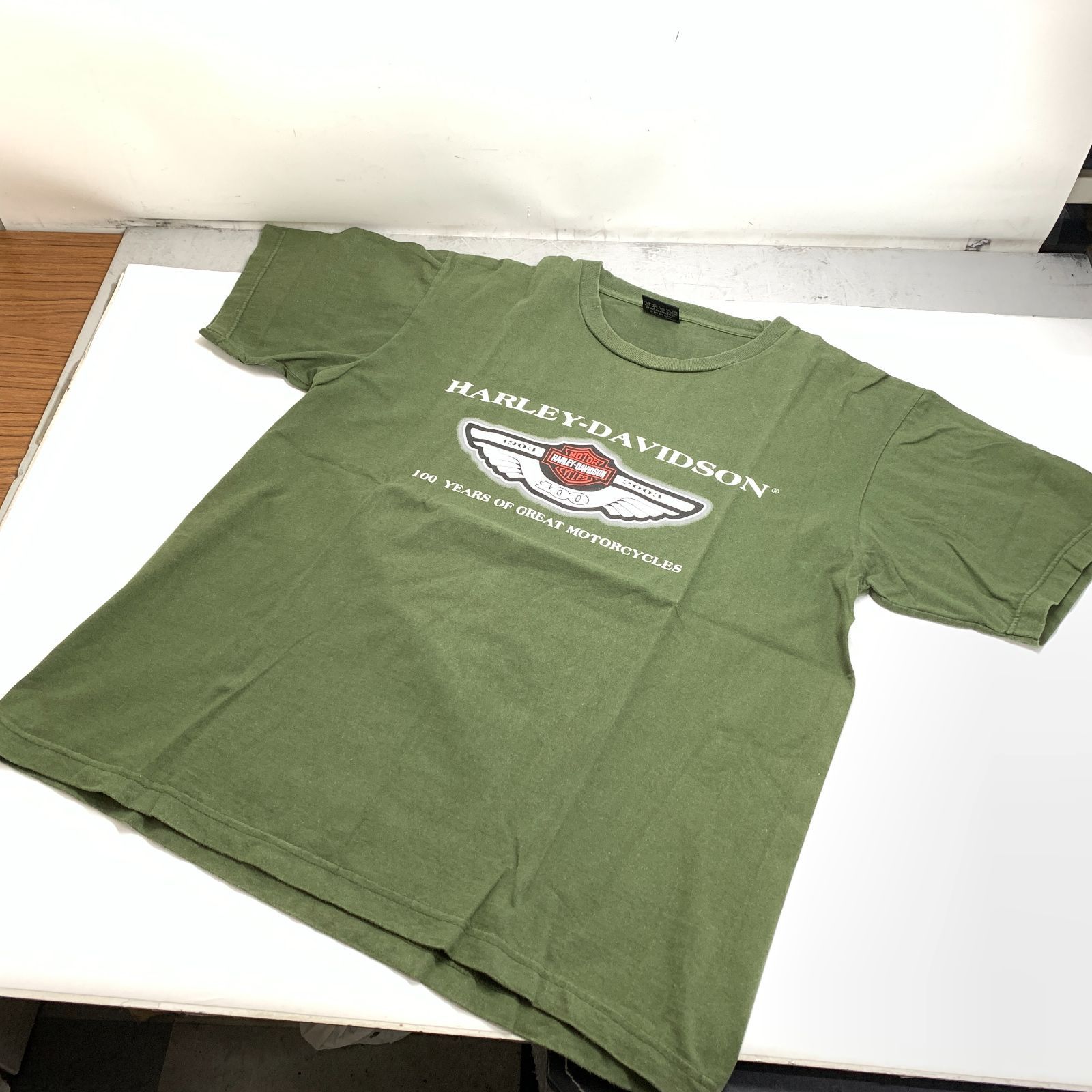 f001 H 美品 BANGKOK ハーレー カーキ 100周年 アニバサリー記念