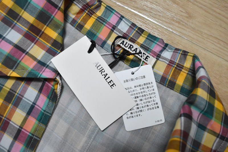 AURALEE ガンクラブチェックブルゾン　サイズ4 オーラリー AURALEE 19AW DOUBLE FACE CHECK ZIP BLOUSON ダブル