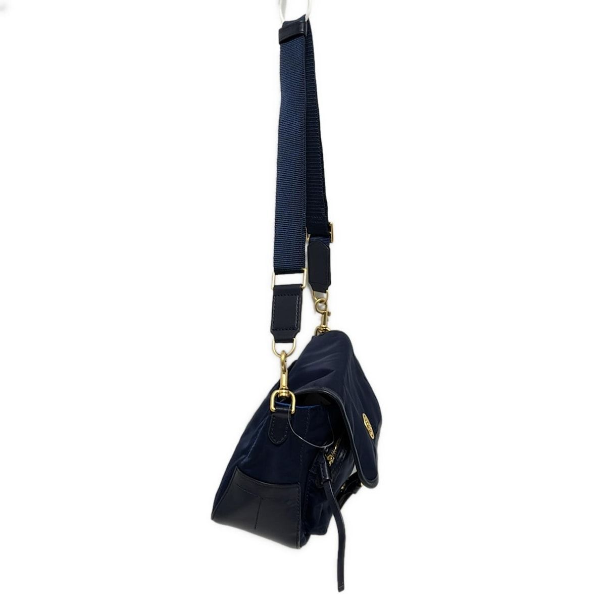 Tory Burch ネイビー ハンドバッグ ショルダーストラップ付き TORY BURCH(トリーバーチ) ショルダーバッグ - ネイビー