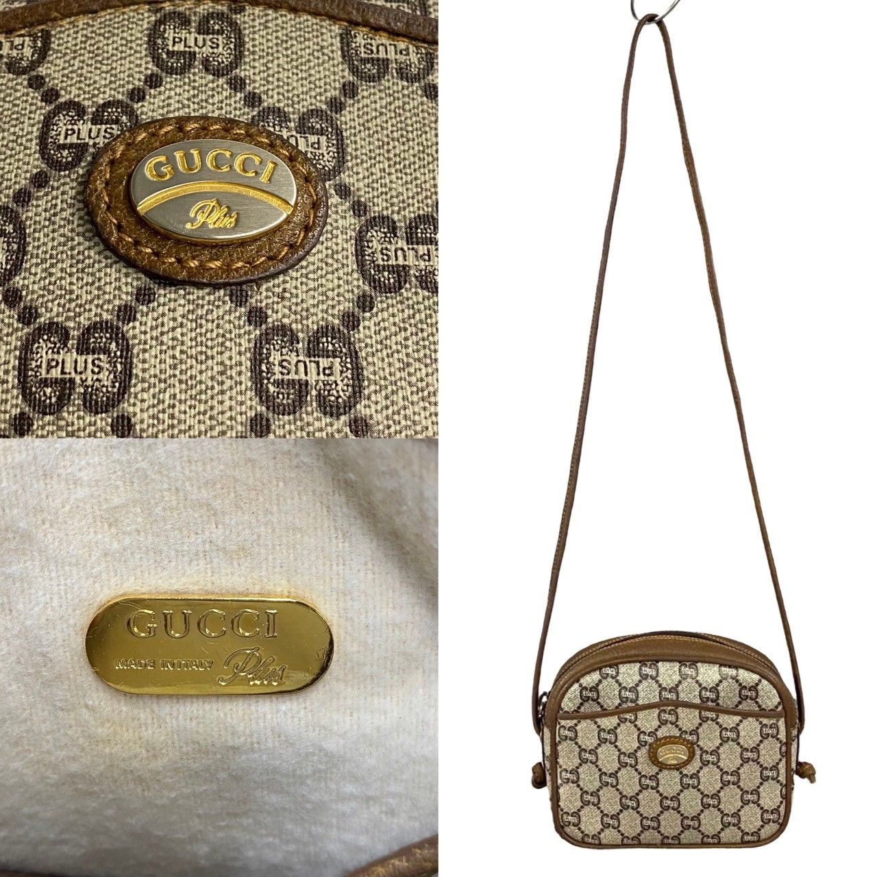 極 美品 GUCCI グッチ オールドグッチ ヴィンテージ グッチプラス ロゴ 