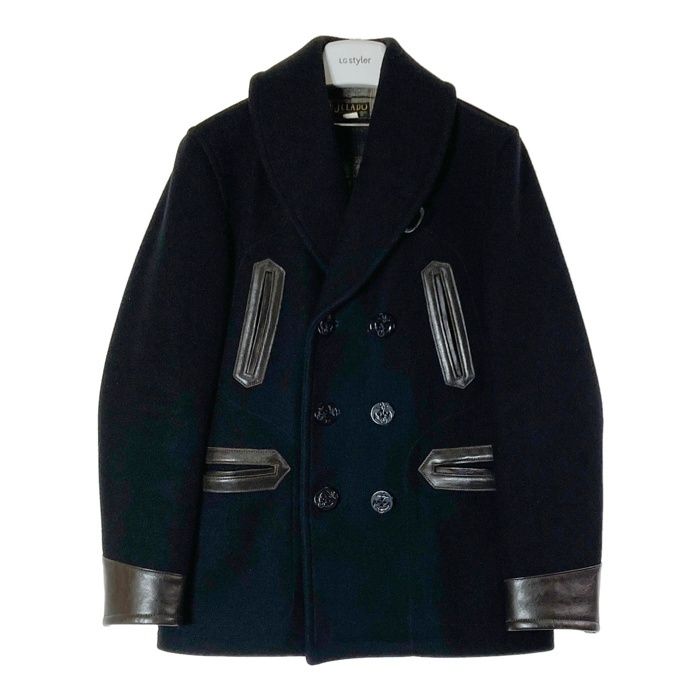 JELADO ジェラード DONKEY COAT ドンキーコート レザー切り替え ピーコート ブラック size38